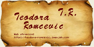 Teodora Romčević vizit kartica